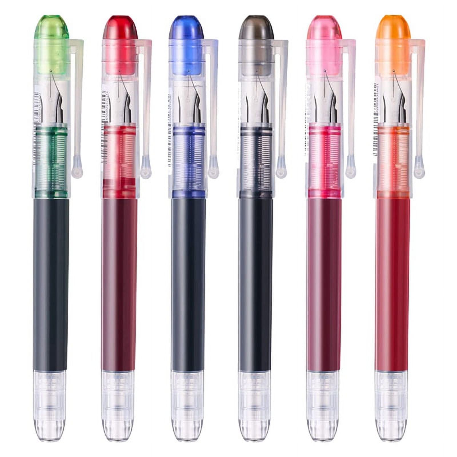 6 Pieces of Multi-Color Disposable Fountain Pens, Used for Sketching,  Diary, Calligraphy, Smooth Writing